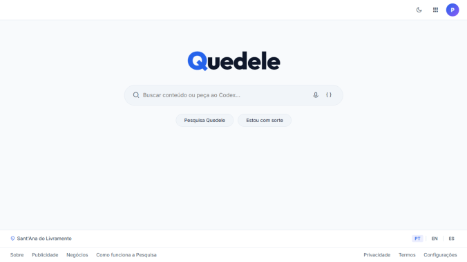 Quedele — Mecanismo de busca PAS